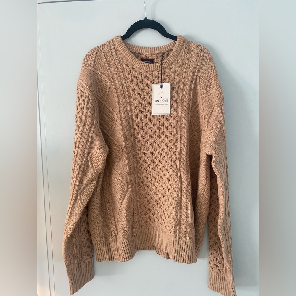 Untuckit Cable Crewneck Sweater